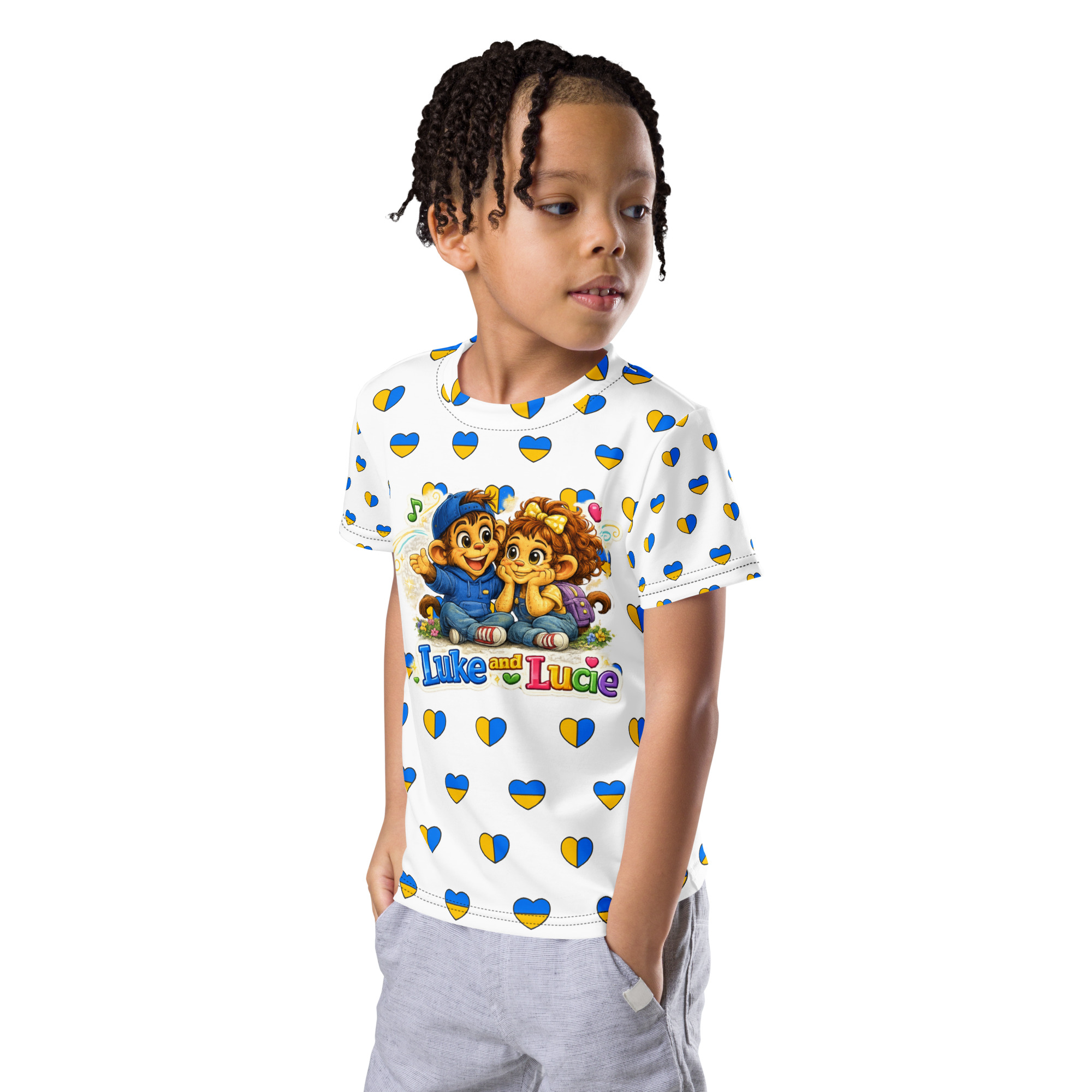 Luke & Lucie™ Best Friends Heart Pattern Tee - Image 4